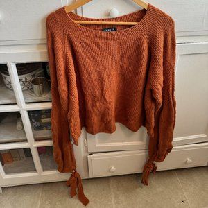 Cute Orange Nordstrom Sweater with Wrist Bows